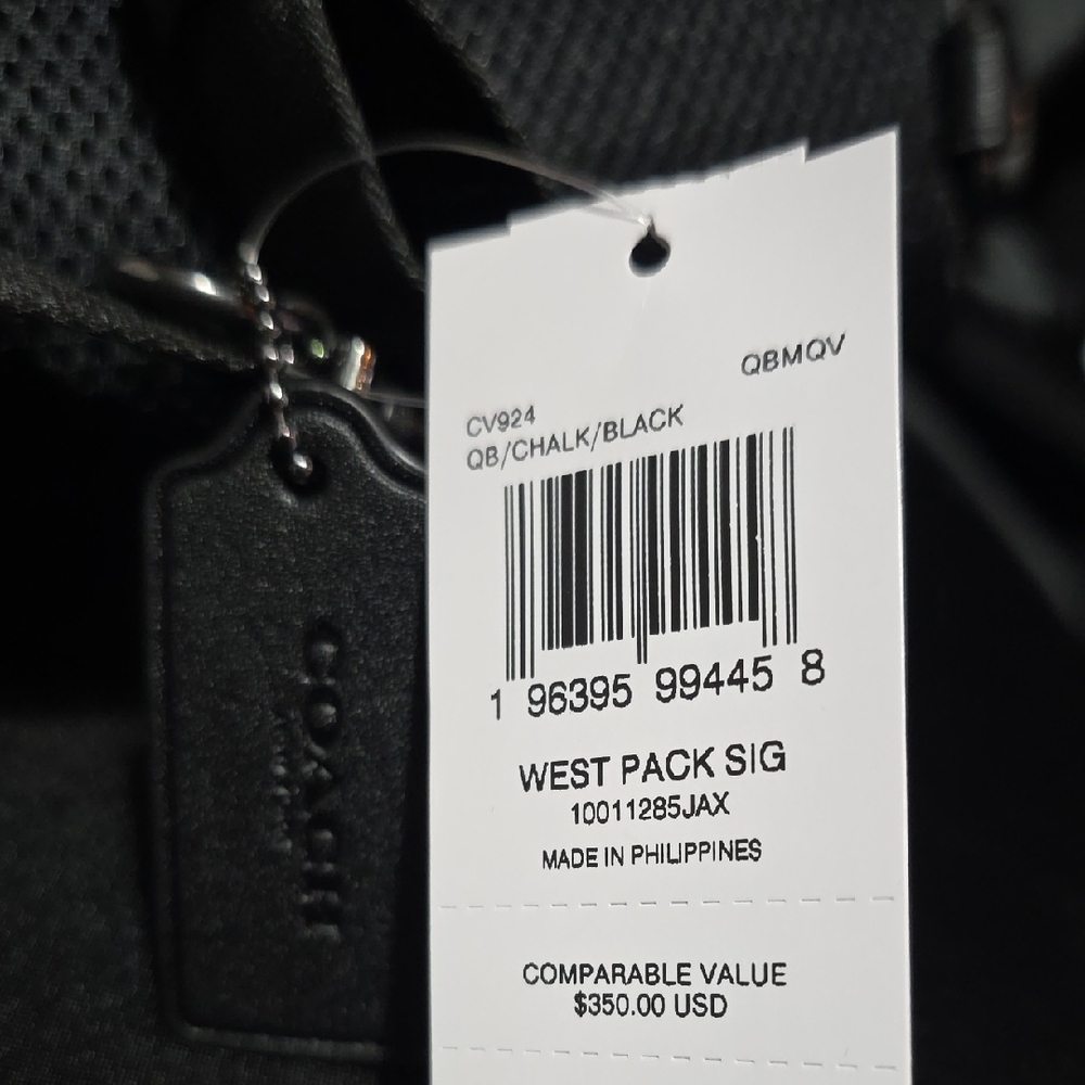 Coach West Pack Signature Canvas Sling Bag Chalk Black CV924 - Picture 4 of 4